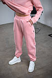 Штани жіночі джогеры теплі на флісі зимові спортивні Basic Intruder рожеві Oversize осінні весняні, фото 6