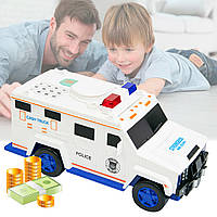 Сейф копилка машина полицейская "Cash Truck 06688-19" Белая, копилка сейф для детей с купюроприемником (KT)