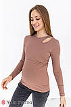 Лонгслів для вагітних та годування DORIS капучино L, фото 6