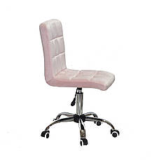 Крісло офісне на колесах AUGUSTO СН-OFFICE оксамит , колір рожевий B-1021, фото 2