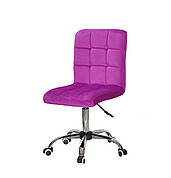 Крісло офісне на колесах AUGUSTO СН-OFFICE оксамит колір бузковий B-1022, колесна база на вибір