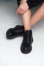 Утеплені жіночі чорні кросівки