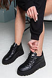 Утеплені жіночі чорні кросівки, фото 3