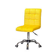 Крісло офісне на колесах AUGUSTO СН-OFFICE оксамит колір жовтий B-1027, колесна база на вибір