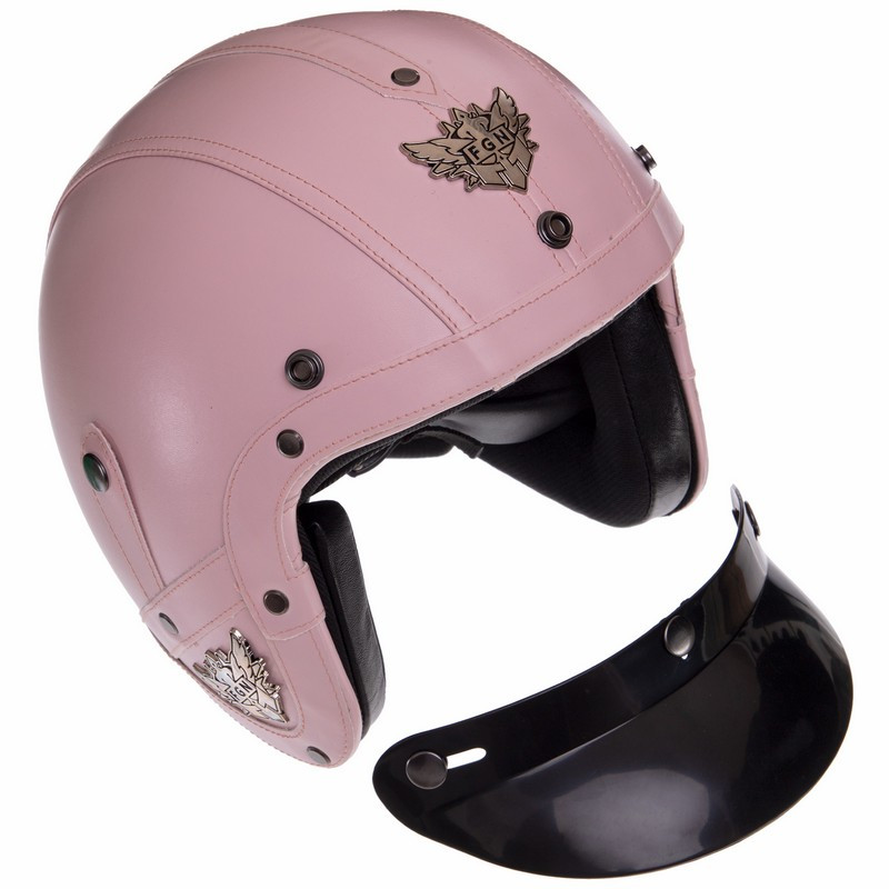 Шлем для мотоцикла женский, мотошлем для чоппера KCO 388 размер L (59-60) розовый - фото 8 - id-p1577452780
