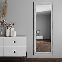 Большое зеркало на стену в серебристо-белой оправе 172х62 Black Mirror для гостиной