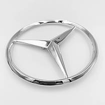 Емблема шильдик Mercedes-Benz (Мерседес) 80 мм на кришку багажника Хром, фото 4