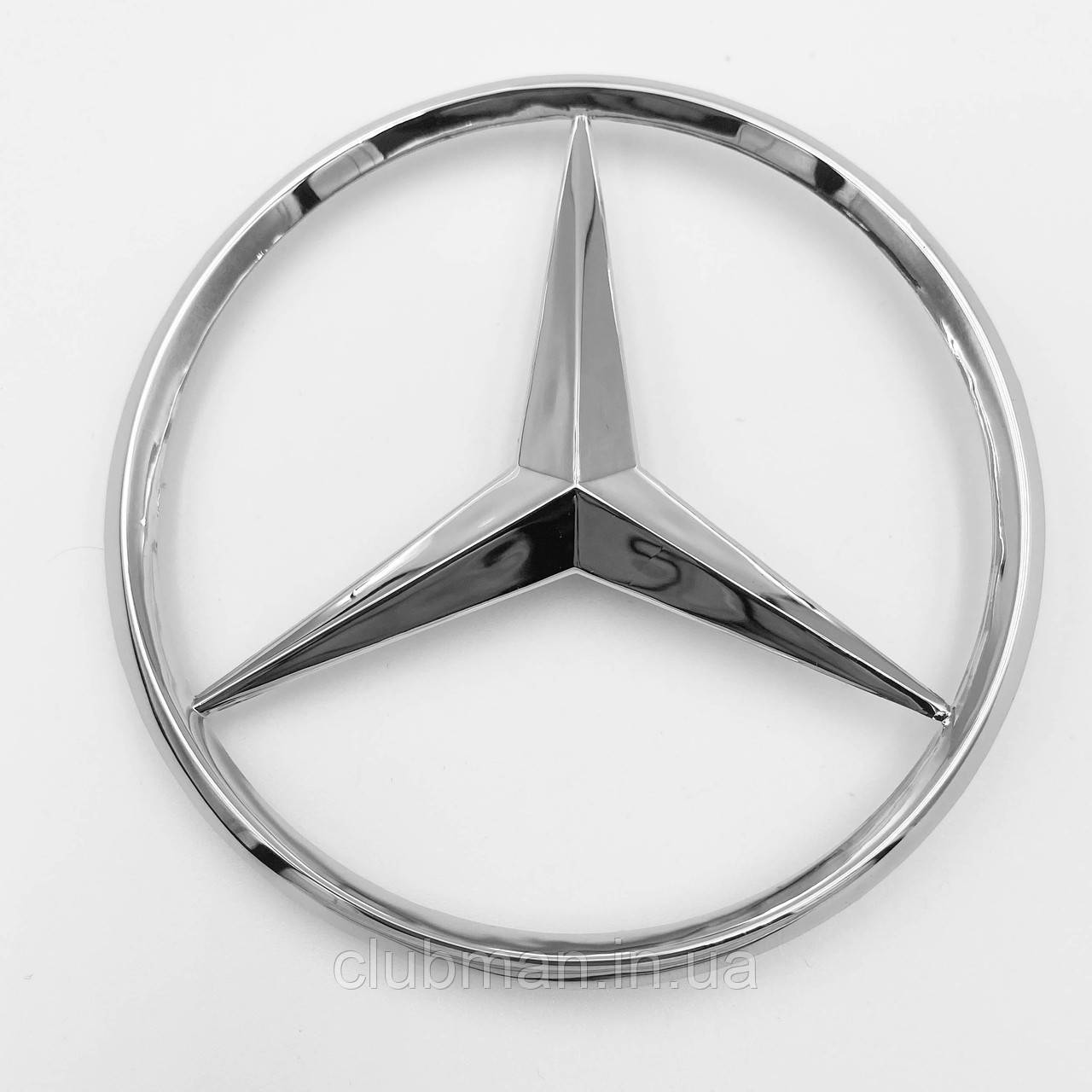Емблема шильдик Mercedes-Benz (Мерседес) 85 мм на кришку багажника Хром