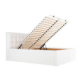 Двоспальне ліжко Честер Richman 140х200 см біла з м'яким високим изголовьеи з підйомним механізмом
