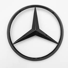 Емблема шильдик Mercedes-Benz (Мерседес) 80 мм на кришку багажника Чорний глянець