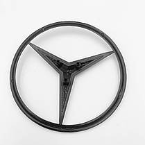 Емблема-шильдик Mercedes-Benz (Мерседес) 85 мм на кришку багажника Чорний глянець, фото 4