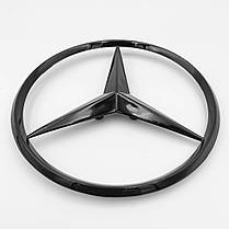 Емблема-шильдик Mercedes-Benz (Мерседес) 85 мм на кришку багажника Чорний глянець, фото 5