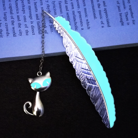 Світна закладка для книг Летить Кіт MRBookmark сріблястий, фото 1