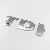 Эмблема наклейка на крышку багажника TDI VW (Фольцваген) 72x25 мм Хром