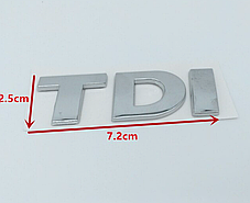 Емблема наклейка на кришку багажника TDI VW (Фольцваген) 72x25 мм, фото 4