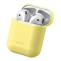 Чехол Baseus Super Thin Silica Gel для Apple AirPods Yellow (WIAPPOD-BZ0Y)