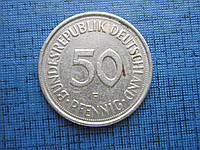 Монета 50 пфеннигов Германия ФРГ 1974 F