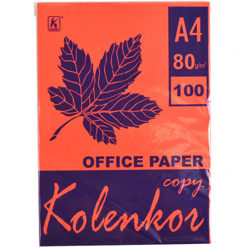 Папір для ксерокса, А4 100 аркушів 80г / м² насичена RED, фото 1