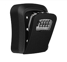 Металевий міні сейф для ключів з кодовим замком чорний Антивандальний зовнішній міні сейф