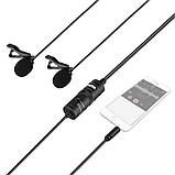 Мікрофон на дві петлички BY-M1DM для телефону камери, фото 2