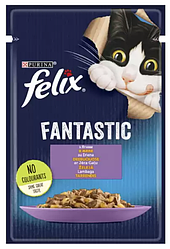 Вологий корм для кішок Felix Fantastic (Фелікс Фантастік) ягня, у желе, 85 г
