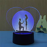 Світильник 3D Романтика Подарунок дівчині, Стильні та незвичайні подарунки для коханої дівчини, фото 3