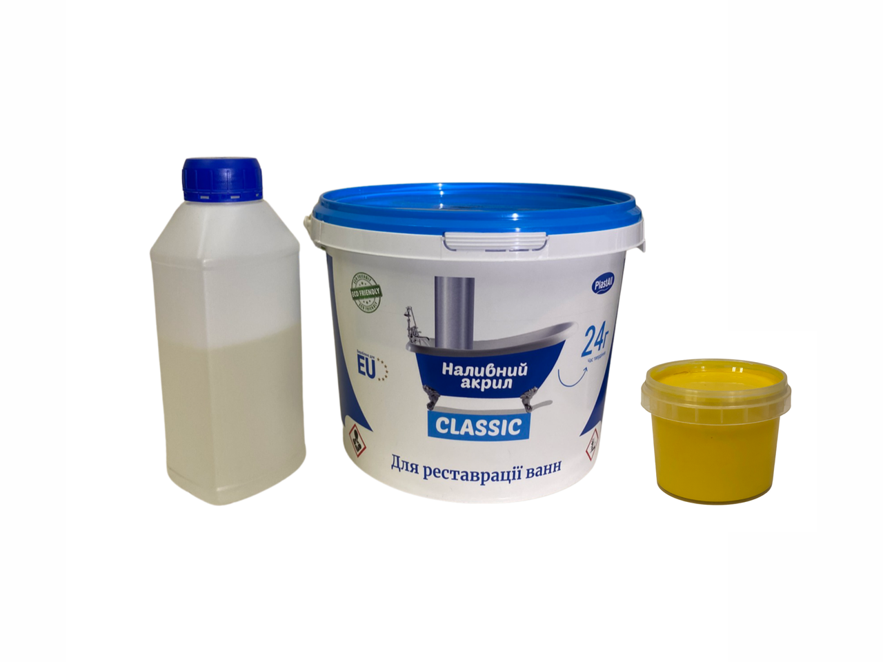 Наливний акрил Plastall Classic жовтий 1.7 м для реставрації ванн самовирівнювальний, фото 1