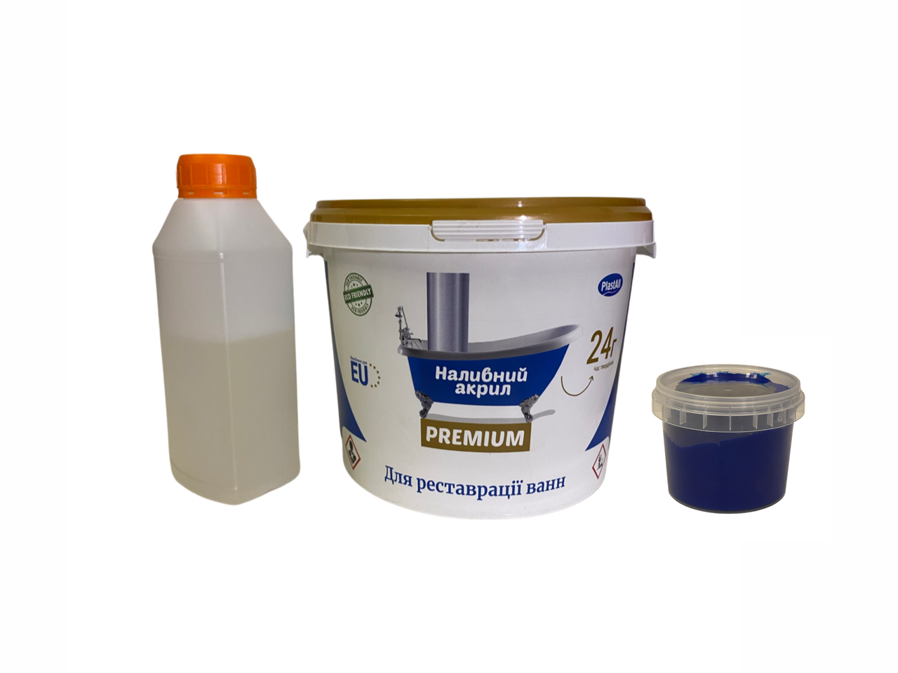 Рідкий акрил Plastall Premium 1.7 м синій для реставрації ванн швидке застигання 24 години, фото 1