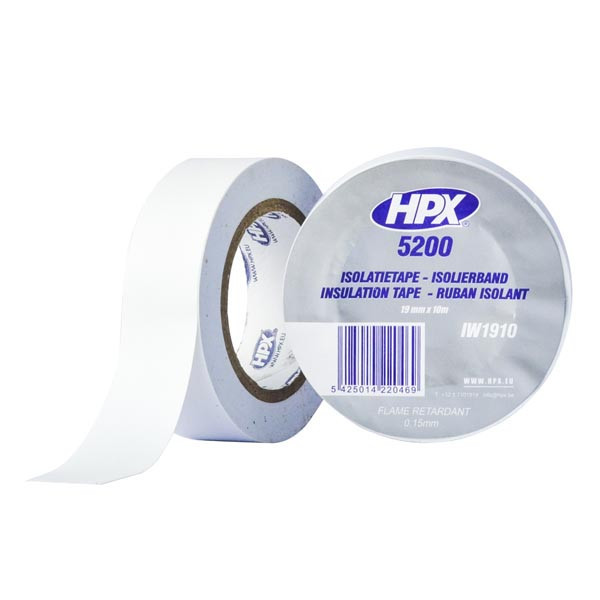 HPX 5200 - 19мм x 10м, біла - професійна ізоляційна стрічка
