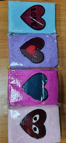 Блокнот А6 хутряний No6057 Серце з паєтками, 64 аркуші в лінійку 11,5*15,5 см, фото 2