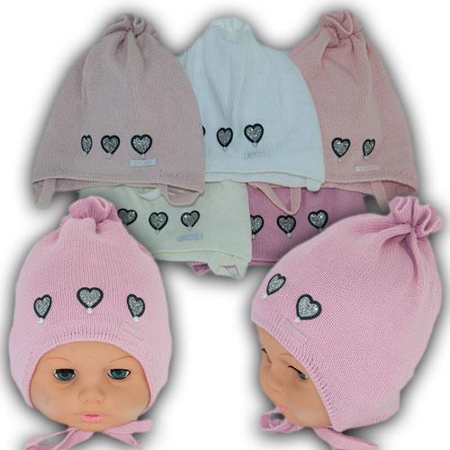 ОПТ Весняні шапки на зав'язках для дівчинки, р. 38-40 (5 шт./паковання), фото 1