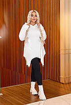 Незвичайна асиметрична сукня - туніка з трикотажу Алекс осінь-зима-весна розміри норма та батал, фото 2