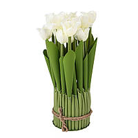 Букет штучних тюльпанів-крокусів 21 см білі тканинні