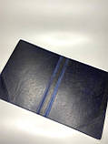 Шкіряна папка з кільцевим механізмом для документів А4 синя, фото 2
