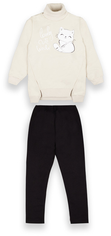 Костюм дитячий (кофточка та штани) для дівчинки GABBI KS-20-26 Симпатяшки Бежевий на зріст 104 (12426)