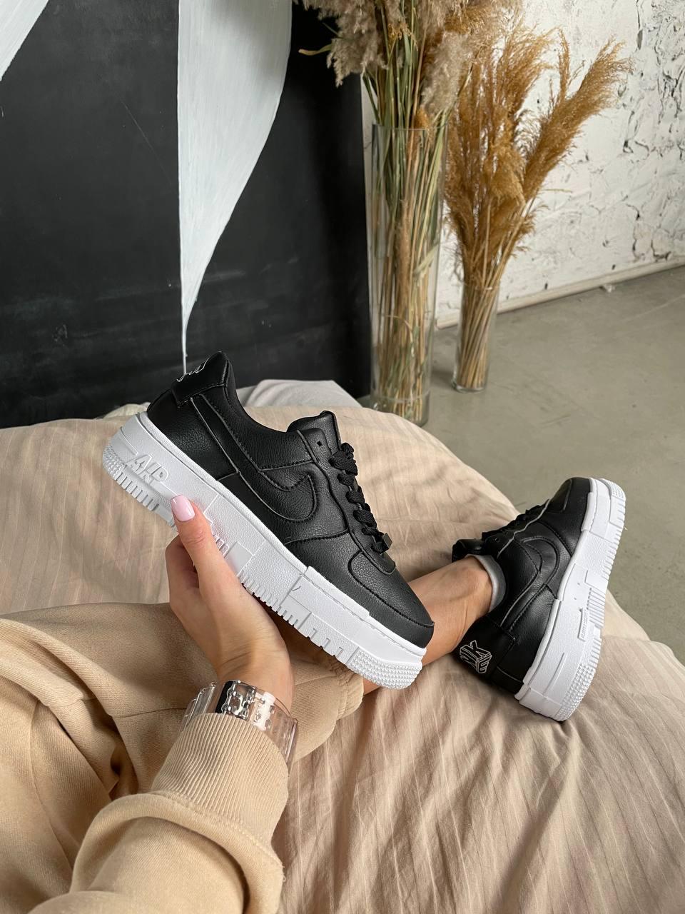 Чоловічі / жіночі кросівки Nike Air Force Pixel 1 Black | Найк Аір Форс 1 Піксель Чорні