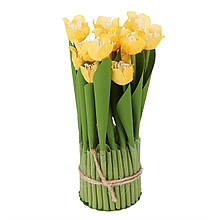 Букет штучних тюльпанів-крокусів 21 см жовті тканинні