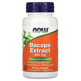 Bacopa Extract 450 мг Now Foods 90 капсул