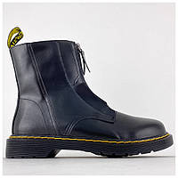 Женские ботинки Dr. Martens 1460 Zipper Black, черные кожаные ботинки доктор мартинс 1460 др