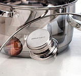 Набір кухонного посуду з неіржавкої сталі 6 предметів Набір каструль із кришками для індукційної плити, фото 4