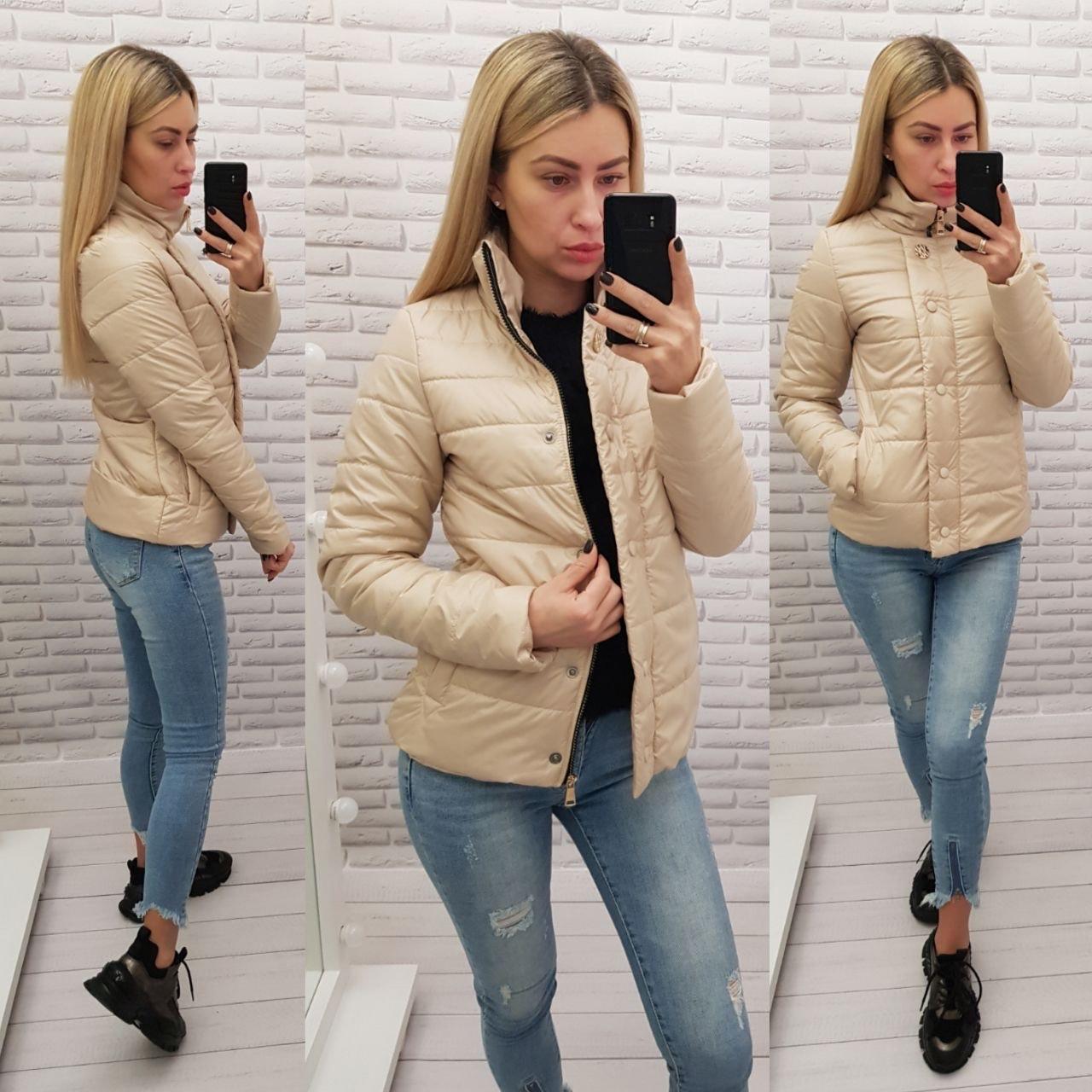 Жіноча демісезонна куртка, арт. 211 беж/ бежевий колір, фото 1