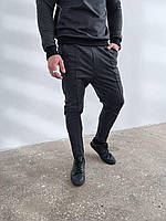 Спортивный костюм мужской в клетку Treide весенний осенний темно-серый | Комплект Кофта + Штаны ТОП качества, фото 3
