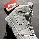 Жіночі кросівки Nike Air Jordan 1 Retro High Total White Triple, білі кросівки найк аір джордан 1 ретро хай аїр, фото 6