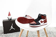 Жіночі кросівки Air Jordan 1 Retro High Bred Toe (з хутром) 555088-610, фото 3