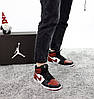 Жіночі кросівки Air Jordan 1 Retro High Bred Toe (з хутром) 555088-610, фото 4