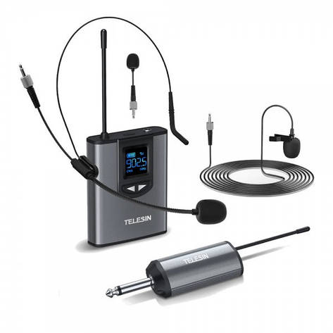 Мікрофонна бездротова система радіо УКХ 50м Telesin MIC-UHF-02, фото 1