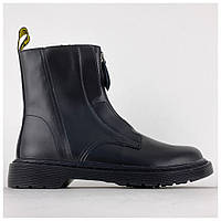 Женские ботинки Dr. Martens 1460 Zipper Mono Black, черные кожаные ботинки доктор мартинс 1460 др