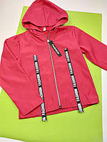 Куртка ветровка тонкая без подкладки на девочку, рост 116, 122, 128 см, цвет красный, ткань плащевка