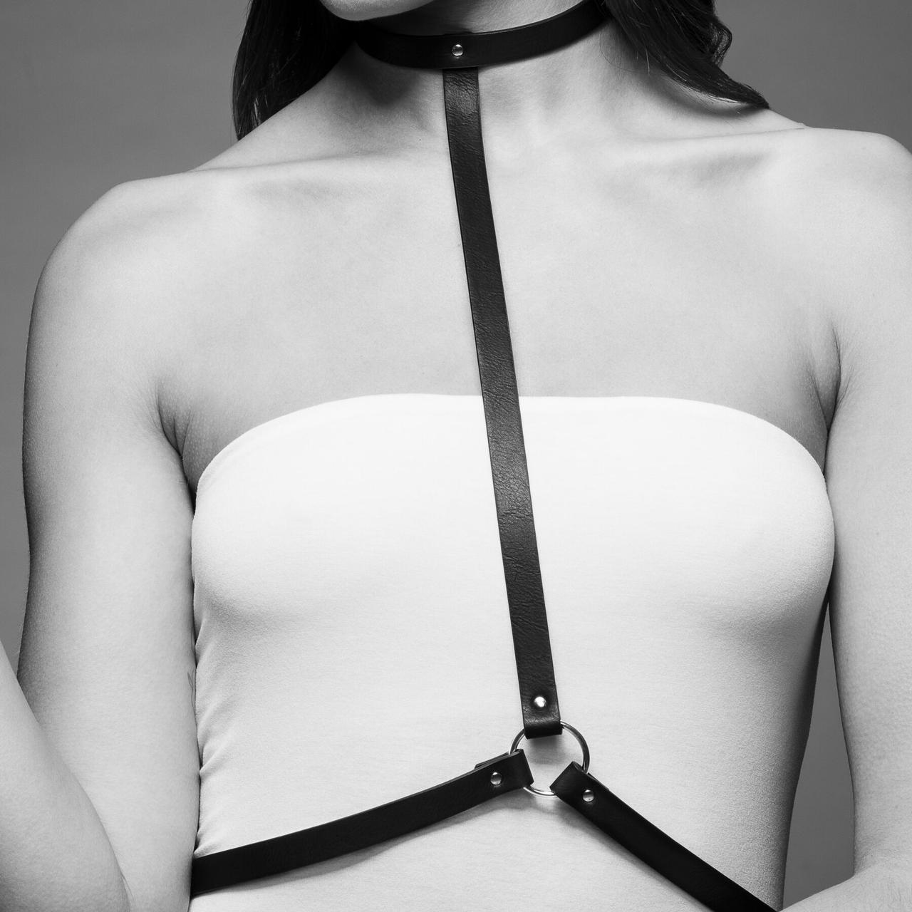 Портупея Bijoux Indiscrets MAZE - I Harness Brown, екошкіра, дуже стильна, фото 1