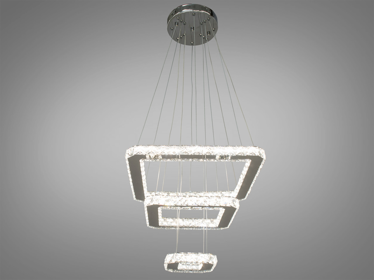 Кришталева світлодіодна люстра 7262W/400+280+160HR, фото 1